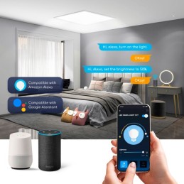 Luz de Teto Painel LED Inteligente Wifi 32W CCT Aigostar 8mm Slim