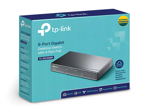 Switch TP-Link de Mesa Gigabit com 8 Portas (4 Portas PoE) TL-SG1008P - Image 5